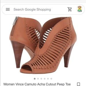 Vince Camuto NWT leather open toe booties size 6